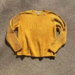 Y2K Vintage Lambswool Chunky Golden Yellow Crewneck Sweater Large Men’s Women’s